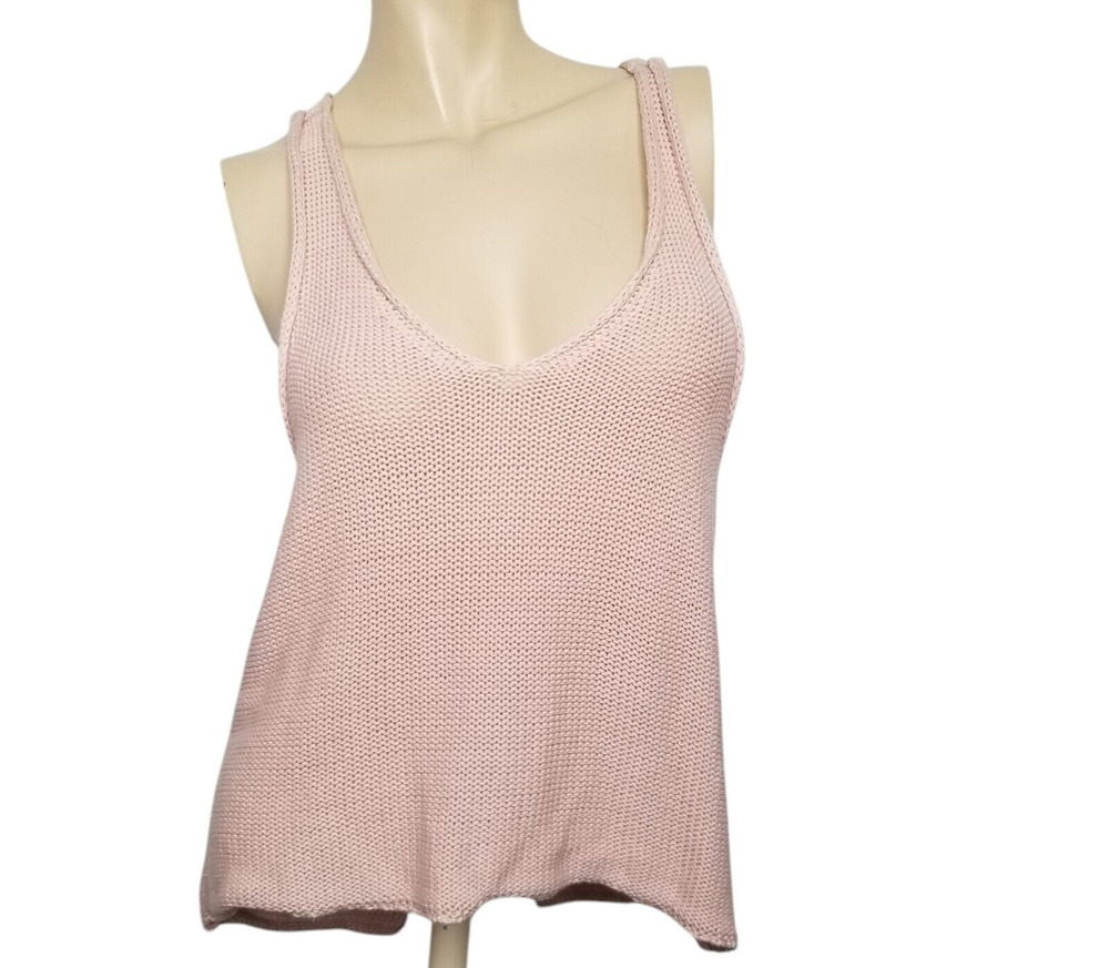 Don’t Ask Why Women’s Pink Cropped Tank Top Sweater One Size Open Back New